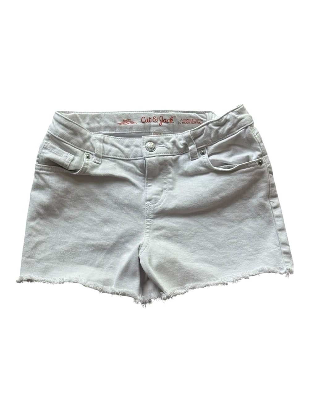 Cat & Jack White Denim Frayed Hem Kids Shorts